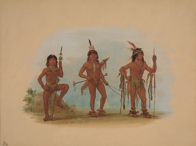 Medico Lengua con Due Guerrieri, 1854-1869 da George Catlin