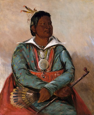 Mó-sho-la-túb-bee, Colui che spegne e uccide, capo della tribù da George Catlin