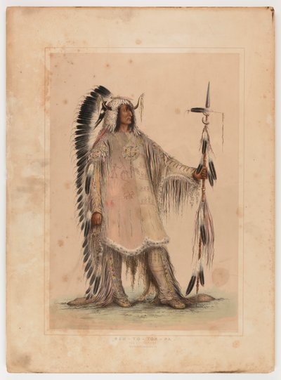 Mah-to-toh-pa, il capo Mandan da George Catlin