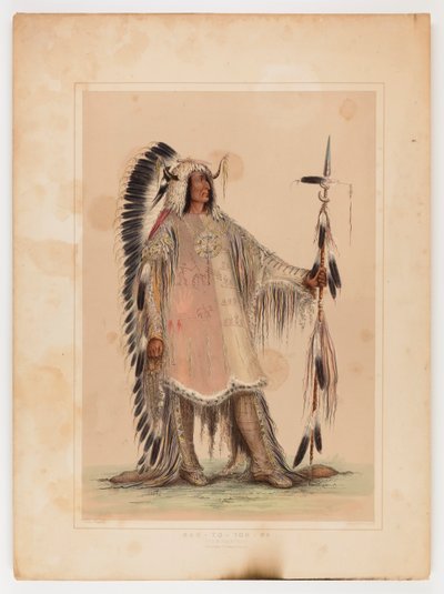 Mah-to-toh-pa, il capo Mandan da George Catlin