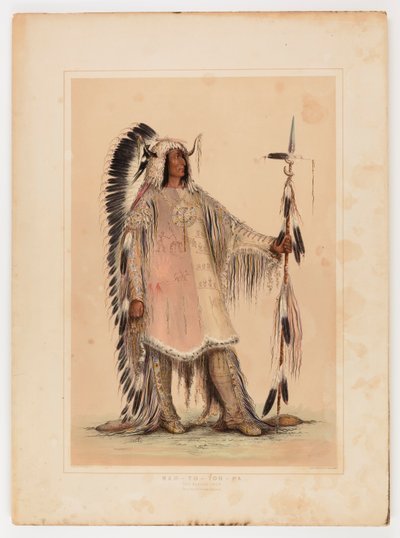 Mah-to-toh-pa, il capo Mandan da George Catlin