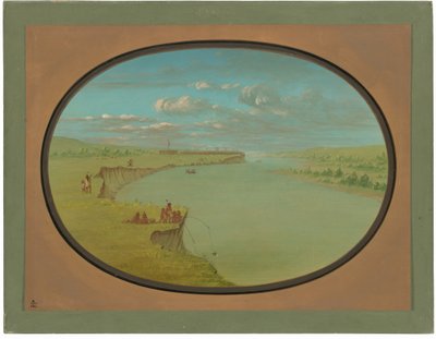 Villaggio Mandan - Una vista distante da George Catlin