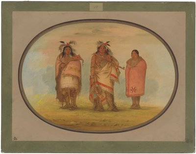Capo Menomonie, sua moglie e suo figlio da George Catlin