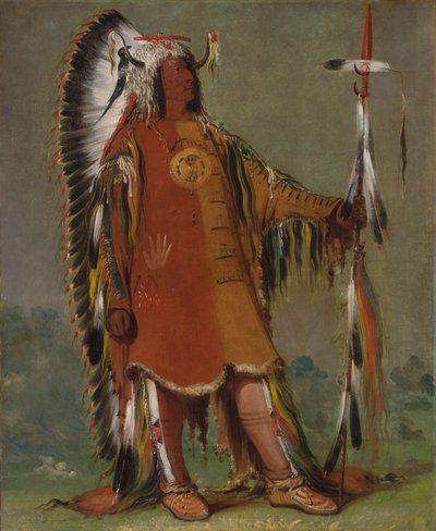 Máh-to-tóh-pa, Quattro Orsi, secondo capo, in abito completo da George Catlin