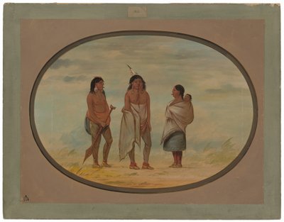 Capo Indiano Nayas, Sua Moglie e un Guerriero da George Catlin