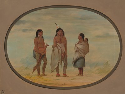Capo indiano Nayas, sua moglie e un guerriero, 1855-1869 da George Catlin