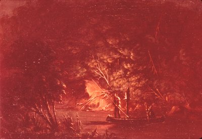 Salmone Ojibwe alla luce delle fiaccole da George Catlin