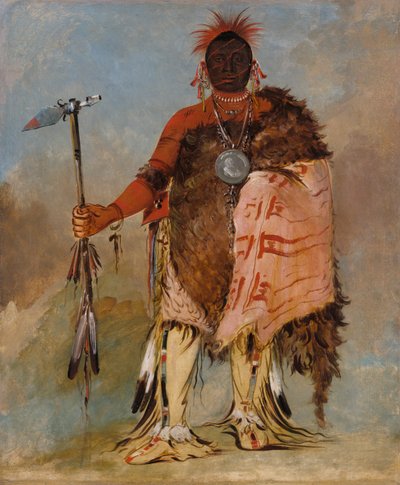 Om-pah-tón-ga, Grande Alce, un famoso guerriero, 1832 da George Catlin