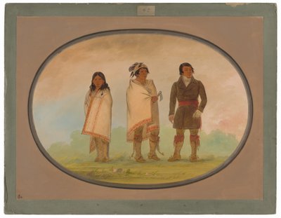 Capo Oneida, sua sorella e un missionario da George Catlin