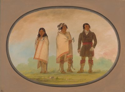 Capo Oneida, sua sorella e un missionario, 1861-1869 da George Catlin