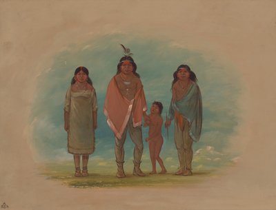 Capo Patagon, suo fratello e figlia da George Catlin