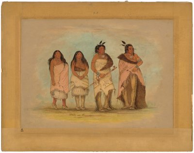 Capo Pawneepict, Due Figlie e un Guerriero da George Catlin