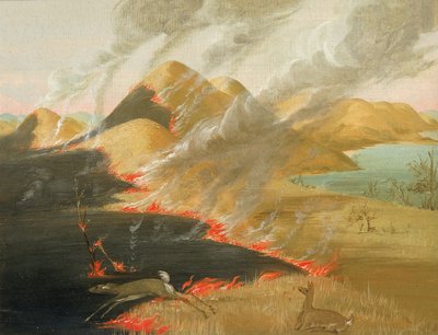 Bruciatura delle scogliere della prateria da George Catlin