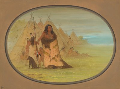 Capo Puncah circondato dalla sua famiglia da George Catlin
