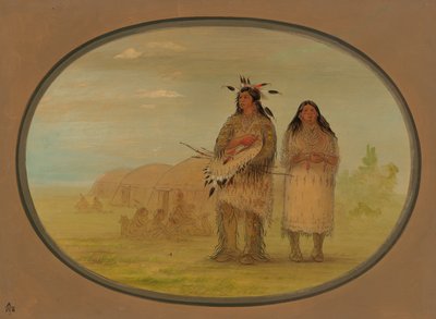 Capo Riccarree e Sua Moglie, 1861-1869 da George Catlin
