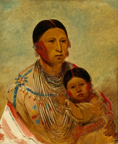 Ru-ton-ye-wee-ma, Piccione vanitoso, moglie di White Cloud, 1844 da George Catlin
