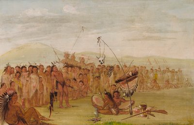 Auto-tortura in una Cerimonia Religiosa Sioux da George Catlin