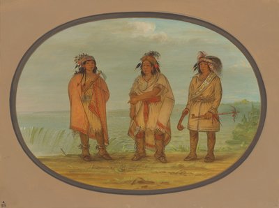 Capo Seneca, Giacca Rossa, con due guerrieri, 1861-1869 da George Catlin