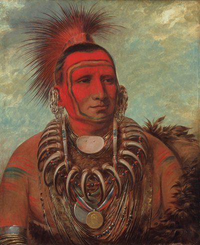Shon-ta-yi-ga, Piccolo Lupo, un famoso guerriero da George Catlin