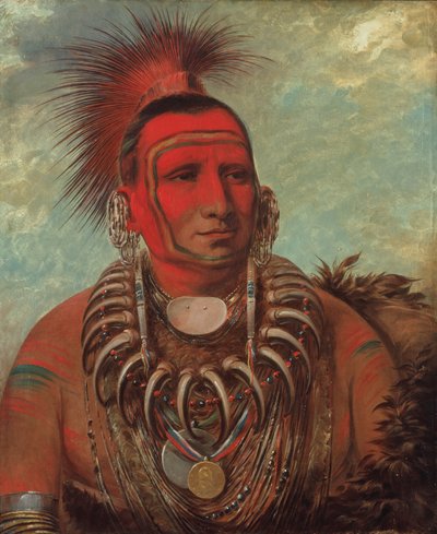 Shon-ta-yi-ga, Piccolo Lupo, un famoso guerriero da George Catlin