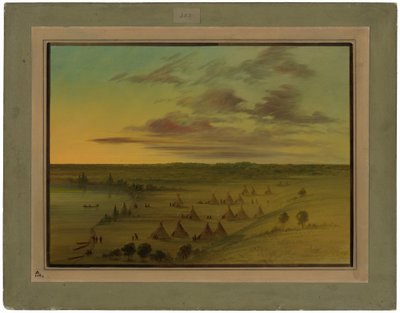 Villaggio Sioux - Lac du Cygne da George Catlin