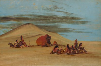Sioux in adorazione presso i massi rossi da George Catlin
