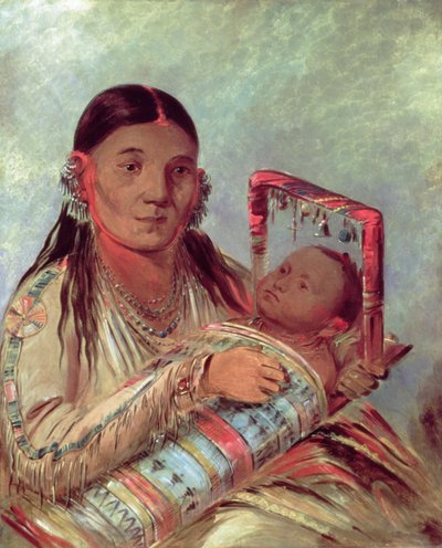 Madre e bambino Sioux, c.1830 da George Catlin