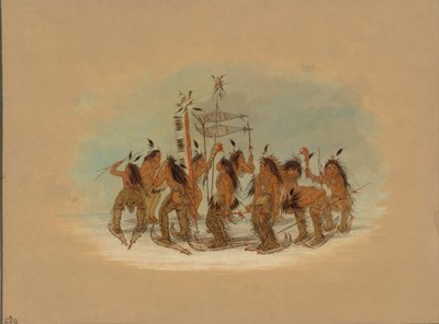 Danza con racchette da neve - Ojibbeway, 1861-1869 da George Catlin