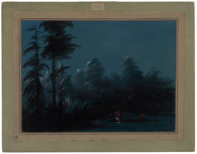 Pesca con la Lancia al Chiaro di Luna - Chaco da George Catlin