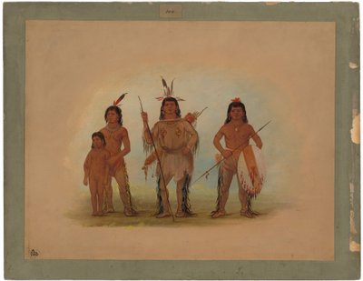 Capo Spokan, due guerrieri e un ragazzo da George Catlin