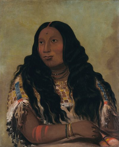 Tchón-su-móns-ka, Bar della Sabbia, moglie del commerciante François Chardon da George Catlin