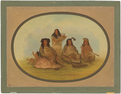 Il capo Sioux con diversi indiani da George Catlin