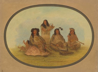 Il capo Sioux con diversi indiani da George Catlin