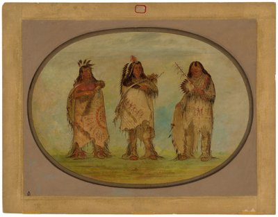 Tre guerrieri distinti della tribù Sioux da George Catlin