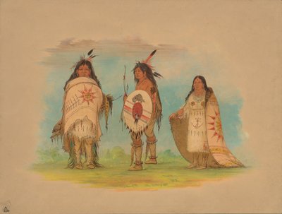 Tre indiani Riccarree, 1861 da George Catlin