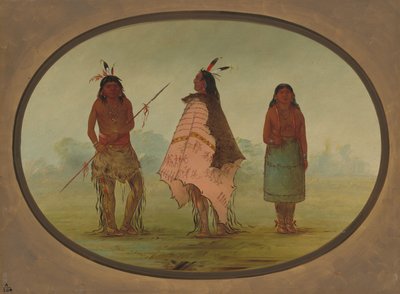 Due guerrieri Apache e una donna da George Catlin