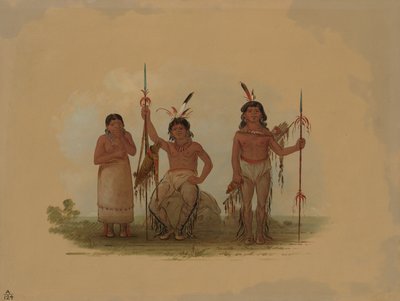 Due guerrieri Arapaho e una donna, 1861-1869 da George Catlin