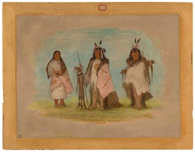 Due guerrieri Piedi Neri e una donna da George Catlin