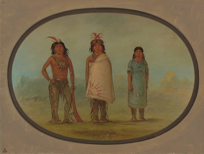 Due guerrieri Chippewyan e una donna da George Catlin