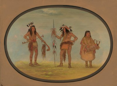 Due guerrieri Ojibbeway e una donna da George Catlin