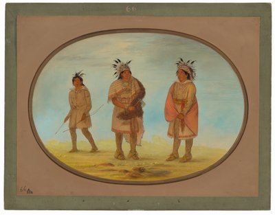 Due Guerrieri Weeah e una Donna da George Catlin