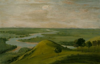 Vista della confluenza del Red River e del False Washita, in Texas da George Catlin