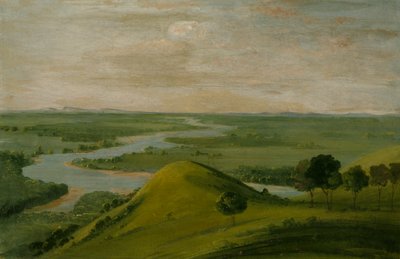 Vista della confluenza del fiume Rosso e del False Washita, in Texas, 1834-1835 da George Catlin