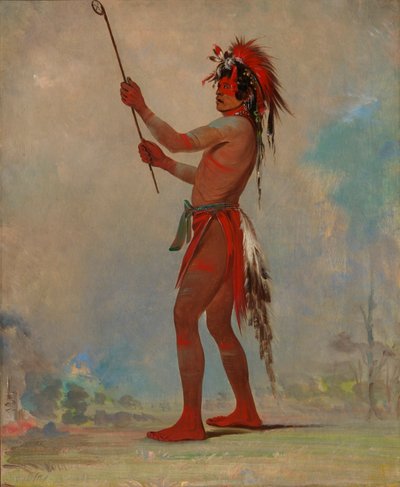 We-chúsh-ta-dóo-ta, Uomo Rosso, un illustre giocatore di pallone da George Catlin