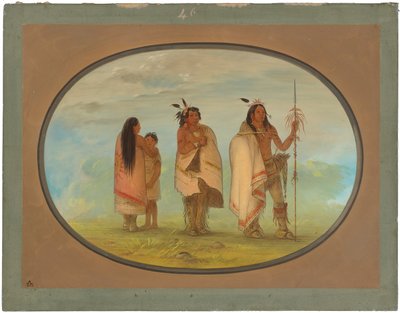 Capo Weeco, sua moglie e un guerriero da George Catlin