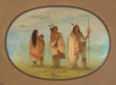 Capo Weeco, sua moglie e un guerriero da George Catlin