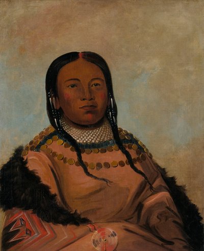 Wi-lóoh-tah-eeh-tcháh-ta-máh-nee, Cosa rossa che tocca in marcia, Figlia della Roccia Nera da George Catlin