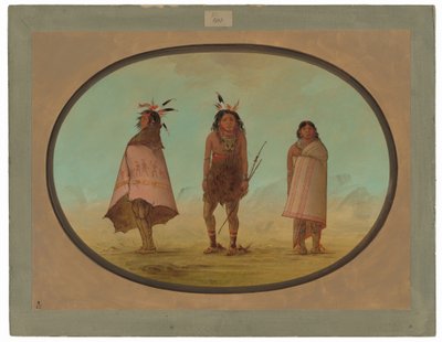 Uomo Medicina Yntah, un Guerriero e una Donna da George Catlin