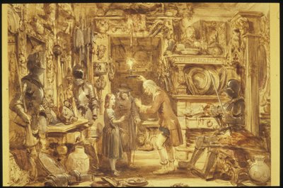 La vecchia bottega di curiosità - La casa di Little Nell - Interno della vecchia bottega di curiosità, 1840 da George Cattermole