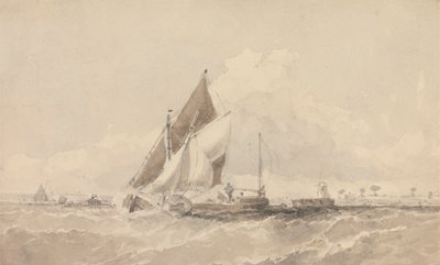 Barche a Vela e Barche in un Mare Mosso da George Chambers